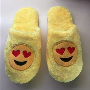 Unisex fuzzy emoji slippers